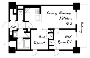 兵庫県西宮市本町【マンション】の間取り