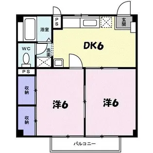ハイツ有馬川【1階】の間取り