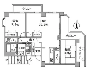 メゾン夙川【2階】の間取り