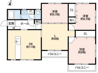 3LDKの間取り画像
