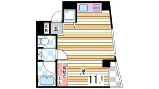 セルフィーユ三宮【5階】の間取り