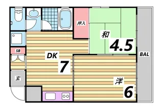 MIRAVAL熊内【2階】の間取り
