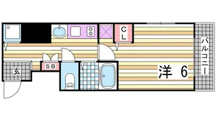 プレサンス三宮東アルバーナ【1階】の間取り