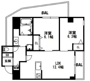 マノワール・ラ山本通【4階】の間取り