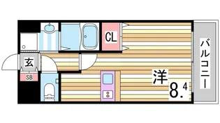 プレサンス三宮東アルバーナ【5階】の間取り