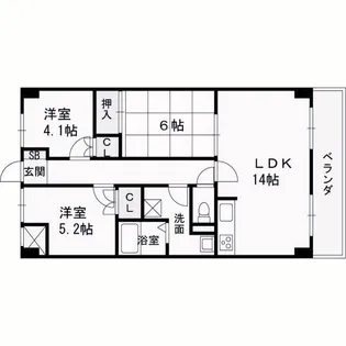 プール・トゥジュール甲陽園【4階】の間取り