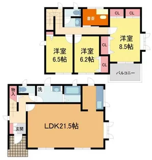 兵庫県西宮市西宮浜4丁目【一戸建】の間取り