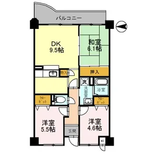 グレース門戸荘【5階】の間取り