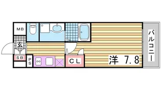 エスリード三宮旭通【9階】の間取り