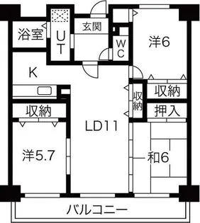 シャン・ド・フルール【3階】の間取り