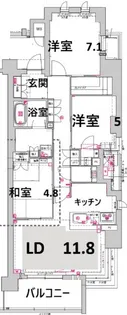 ジオ西宮北口瓦林町【5階】の間取り