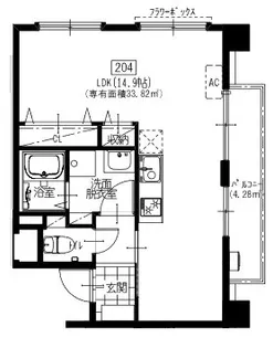 芦屋リバーウエストマンション【2階】の間取り