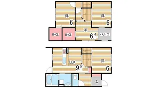 兵庫県神戸市東灘区岡本9丁目【テラスハウス】の間取り