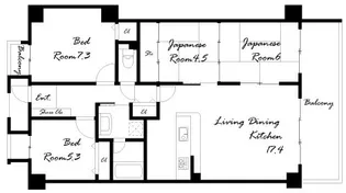 ラ・モール芦屋【3階】の間取り