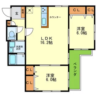 ジョワイースト【2階】の間取り