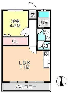 1LDKの間取り画像