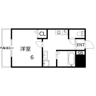 1Kの間取り画像