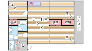 ラムール籠池【2階】の間取り