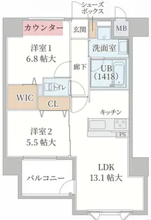 ティマー・レジデンシィ塚口【6階】の間取り