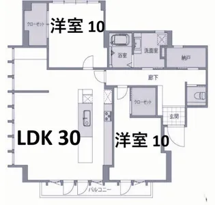 芦屋山手町レジデンス【2階】の間取り