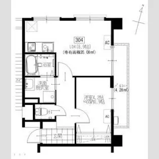 芦屋リバーウエストマンション【3階】の間取り
