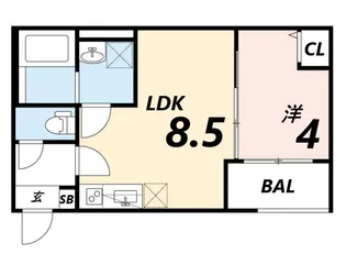 Casa di chienne【2階】の間取り