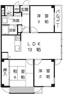 パークヒルズ潮【2階】の間取り