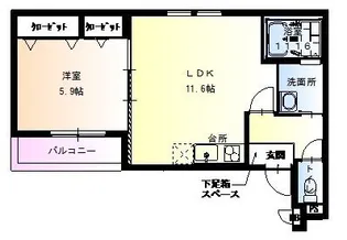 フジパレス西宮西福町【2階】の間取り