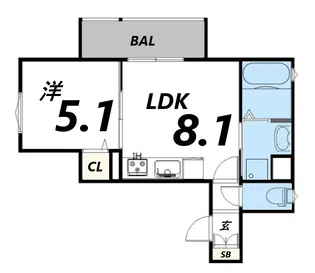 クリエオーレ崇徳院【3階】の間取り