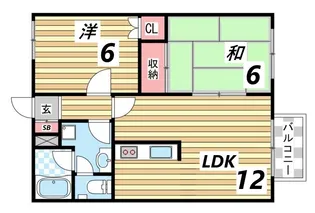 ピサ芦屋【1階】の間取り