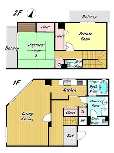 2LDKの間取り画像
