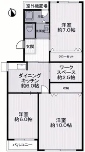 鶴甲コーポ37号棟【3階】の間取り