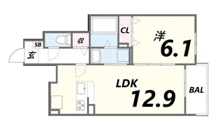 メゾン・デ・クール【1階】の間取り