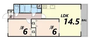 ウィズプレジール若王寺【3階】の間取り