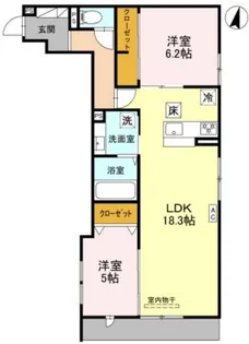 トリシア武庫川【2階】の間取り