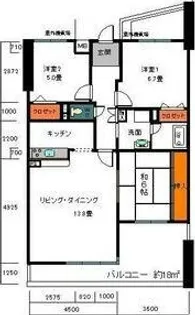白鷹苦楽園マンション【1階】の間取り