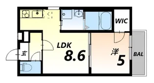 フジパレス立花駅南?番館【2階】の間取り
