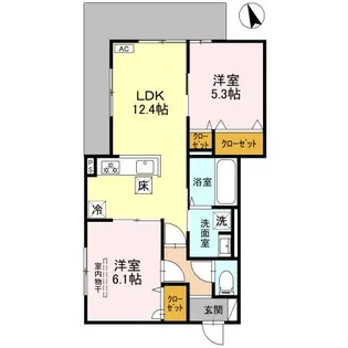 上甲子園廣和レジデンス【1階】の間取り