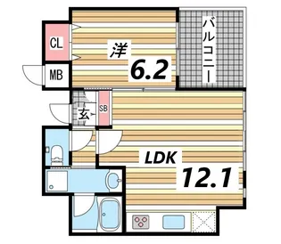ドルフブランシュブルー【6階】の間取り