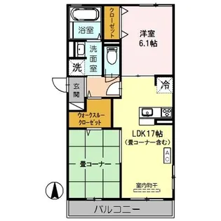 duo大庄 B【2階】の間取り