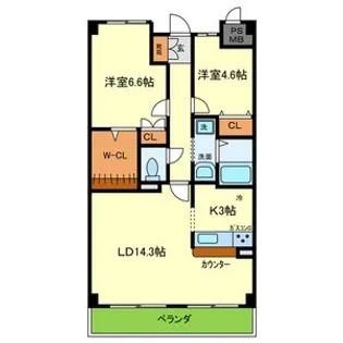 サンラトール甲陽園【2階】の間取り