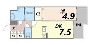 ブランTAT尼崎七松町I【9階】の間取り