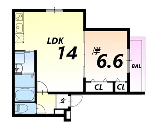 フジパレスJR尼崎【1階】の間取り