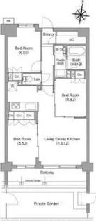 ミレーネ神戸住吉本町【-1階】の間取り