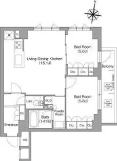 ミレーネ神戸住吉本町【3階】の間取り