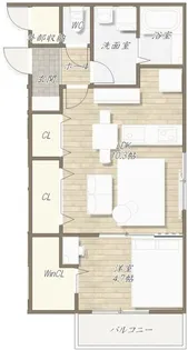 Glanz Court John立花町【1階】の間取り