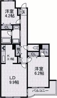 芦屋東パークハイツ【4階】の間取り