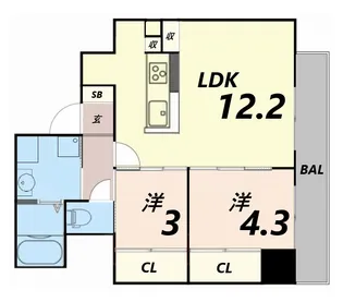 アーバネックス塚口【4階】の間取り