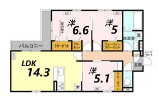 クラシスト南塚口【1階】の間取り
