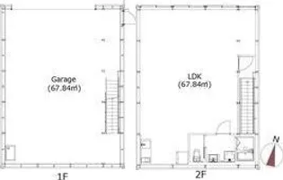 (仮称)東灘高架下ガレージハウス【1階】の間取り